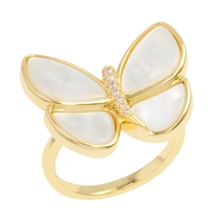 Tar Tar シェル&CZ バタフライ リング[ケイシー]