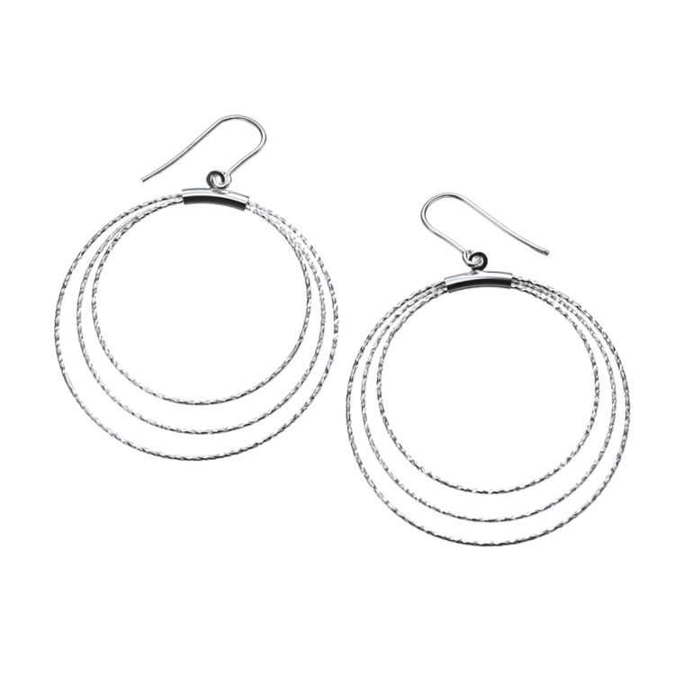 UNOAERRE シルバー925 トリプルサークルデザイン ピアス