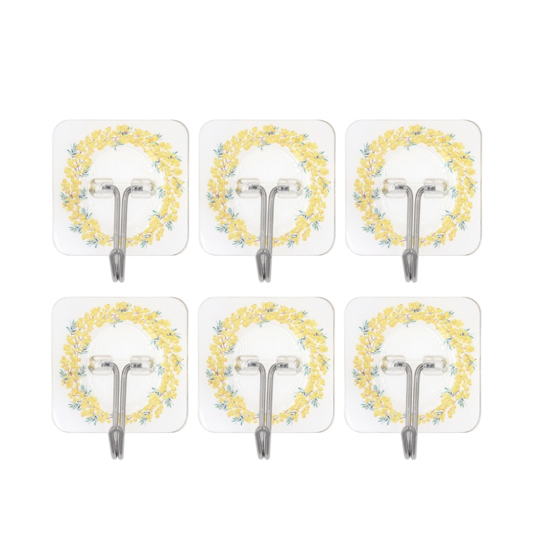 貼って剥がせる吸着フック 耐荷重約1kg 6点