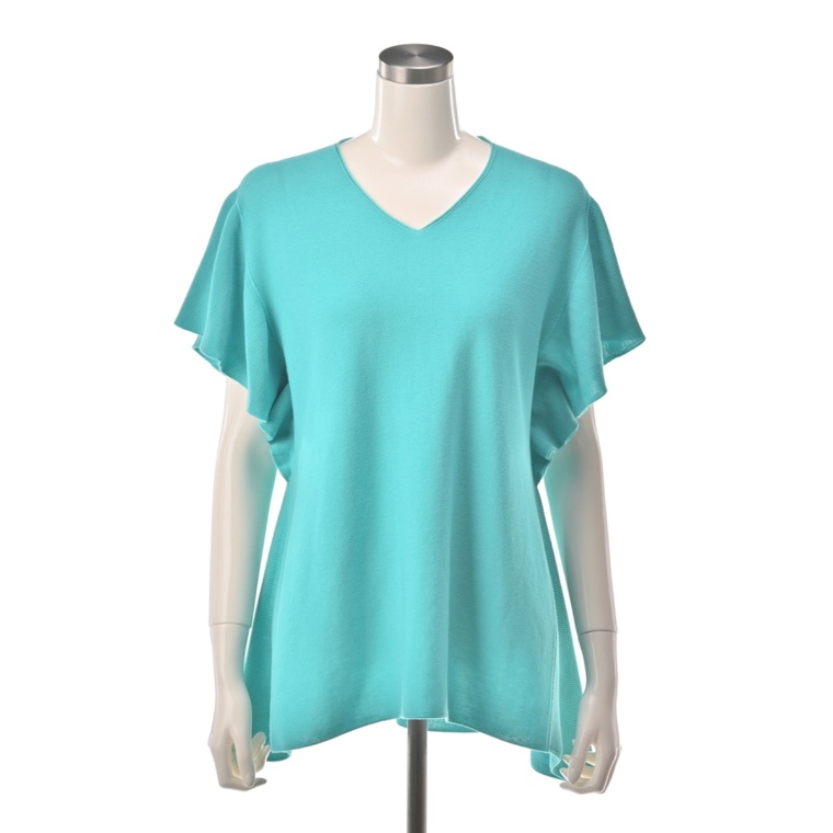 ReginaEve ギザコットン100% フリルスリーブプルオーバー