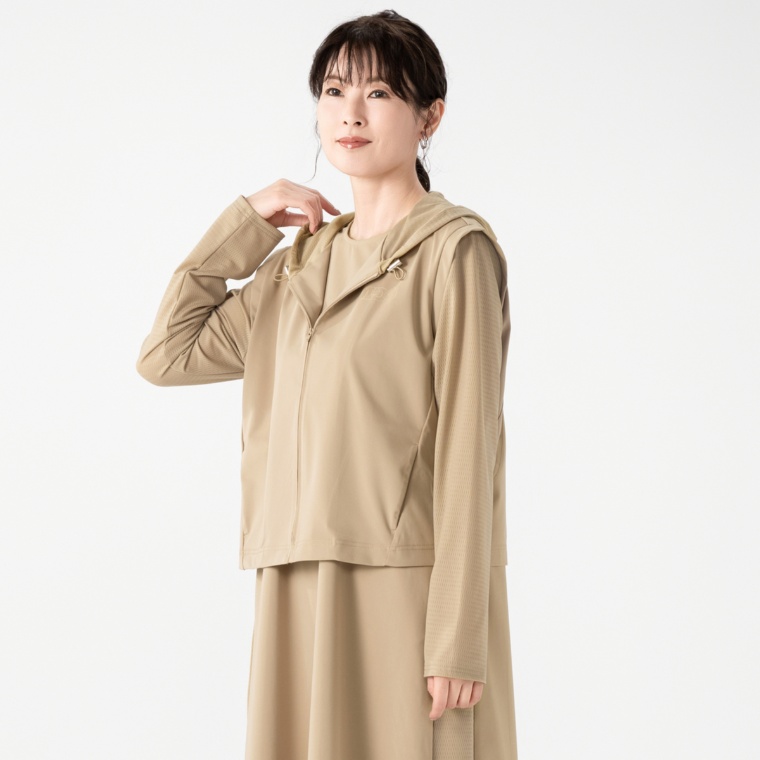 MASAGO 強撚スムースとメッシュ使いパーカー