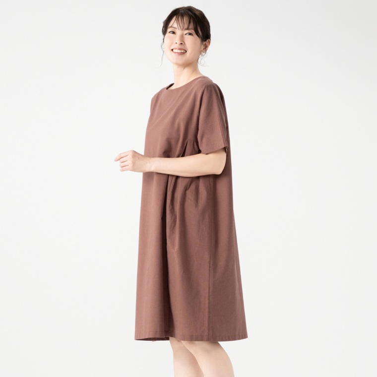 Provadorコットン/レーヨン バスケットガーゼリラックスワンピース