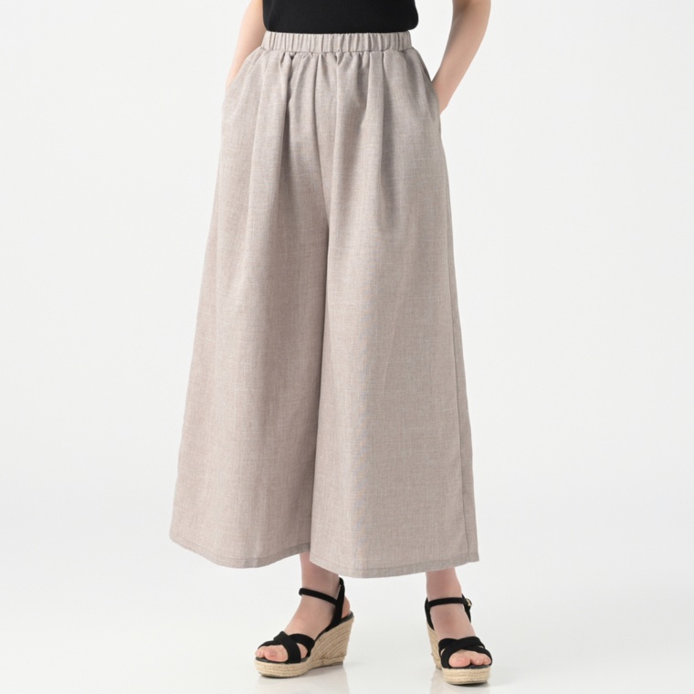 Provador ひんやり麻調ゆったりワイドパンツ