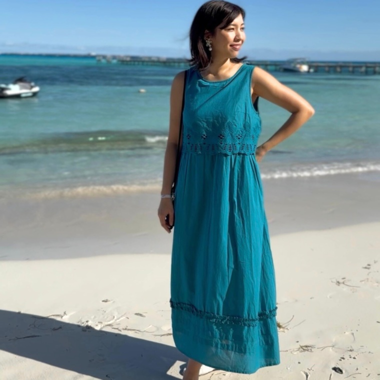 myM インド綿カットワーク刺繍ワンピース