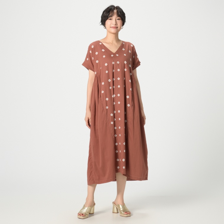 myM インド綿混リラックスワンピース