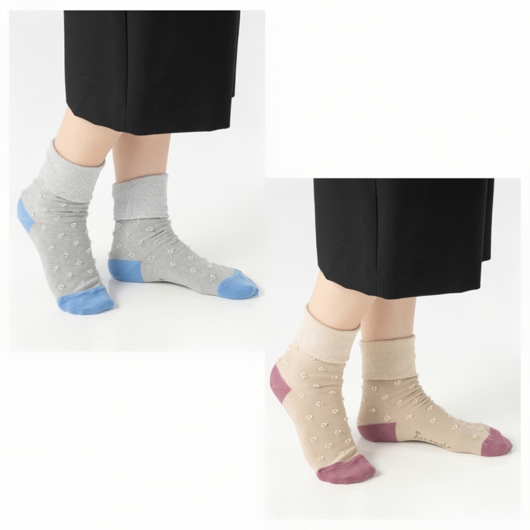 KawaiOkadaもしゃもしゃラメソックス2足組 日本製