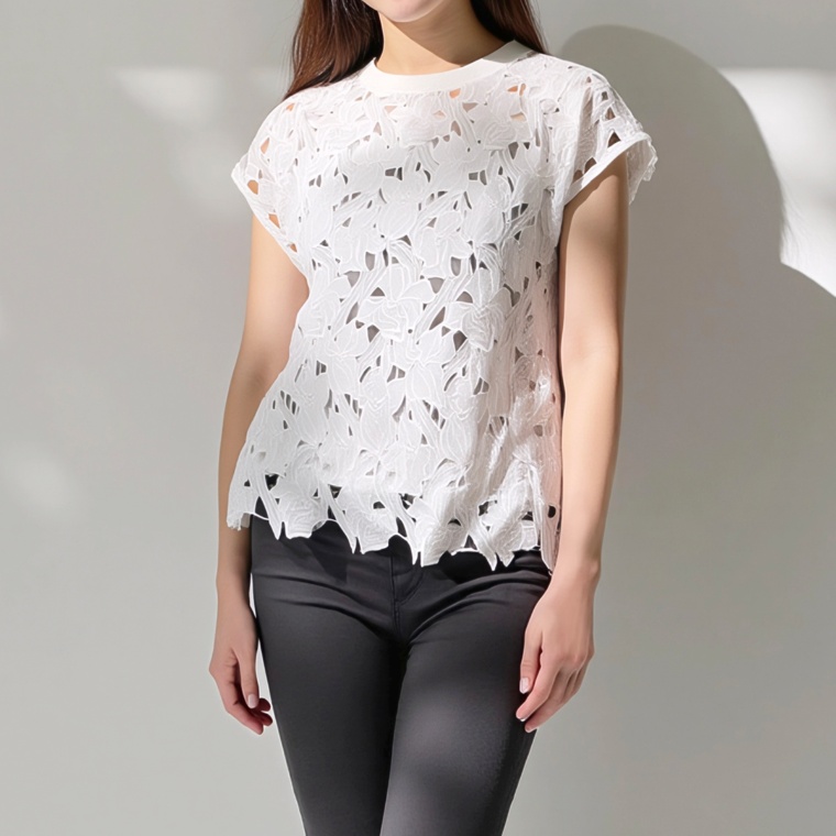 Provador フラワー刺繍総レースタンクセット