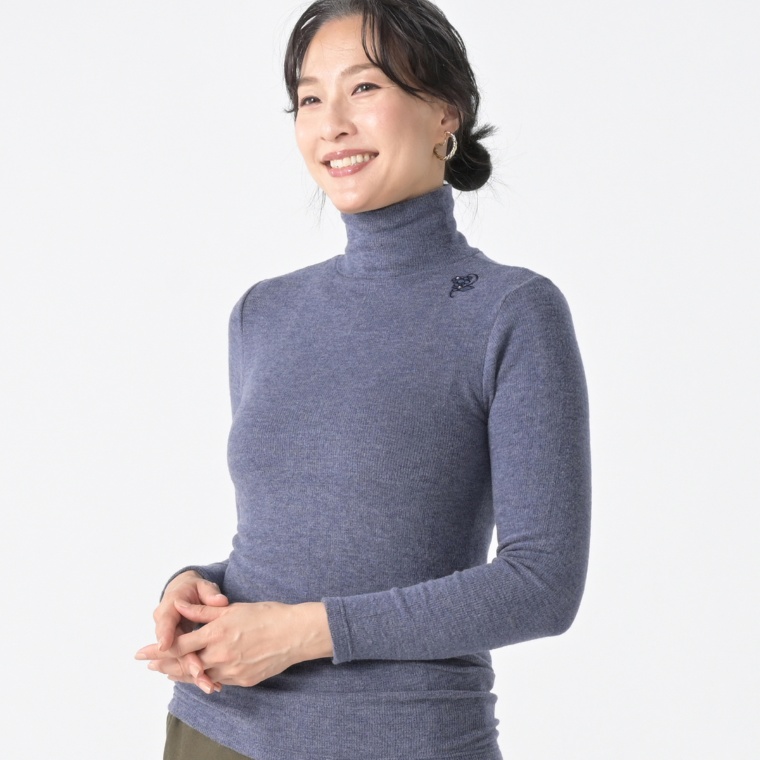 Stylemaker ぶどうモチーフ起毛暖かハイネックインナー