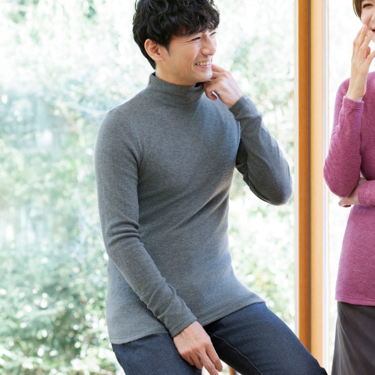 Stylemakerメンズ起毛暖かハイネックインナー