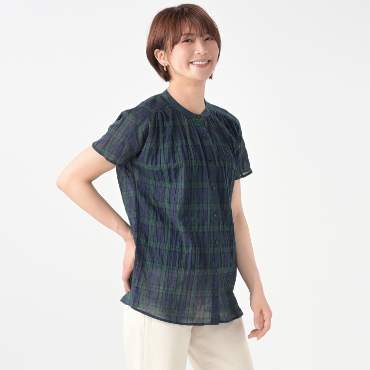 Provadorやっぱり涼しい綿混ドビー素材チュニック