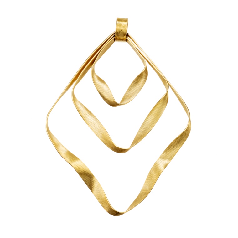 UNOAERRE 18K YG ウェーブライン ペンダントヘッド