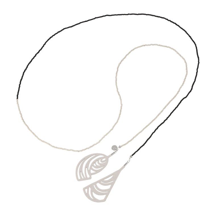 calma シルエットアート シードビーズネックレス