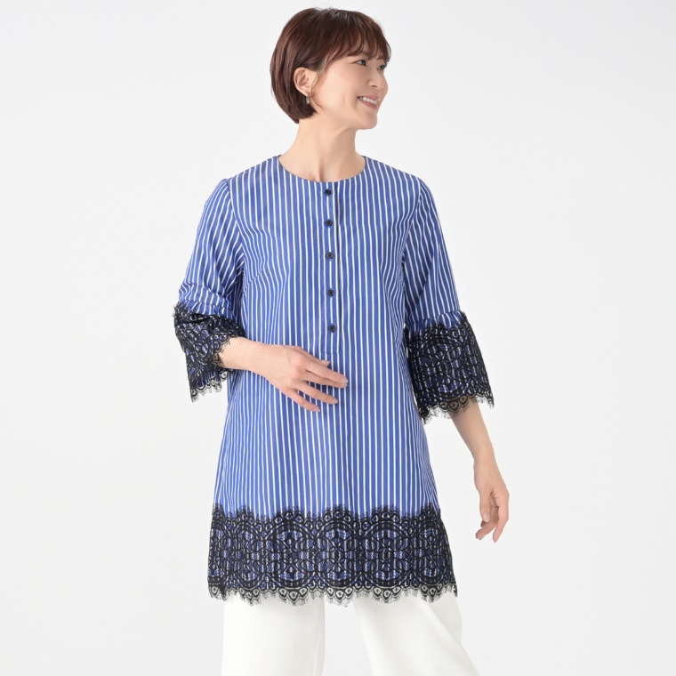 Pixie Heart アイラッシュレース使いシャツチュニック