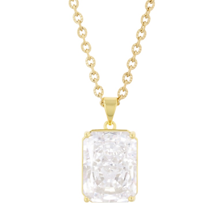 クラッシュアイスCZ 大粒ペンダント約25ct[リタ]