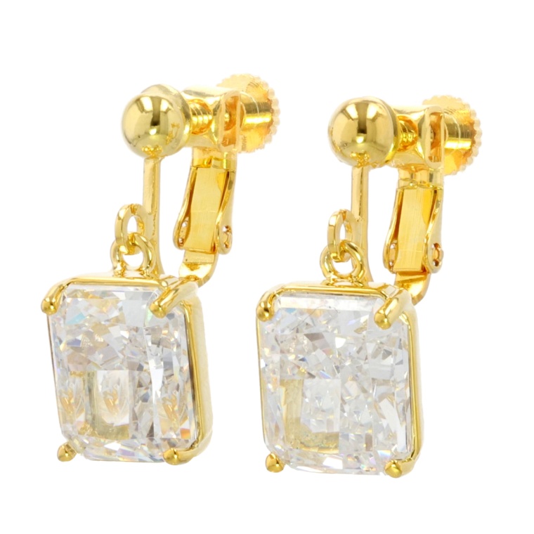 クラッシュアイスCZ 大粒イヤリング/ピアス計約18ct[リタ]