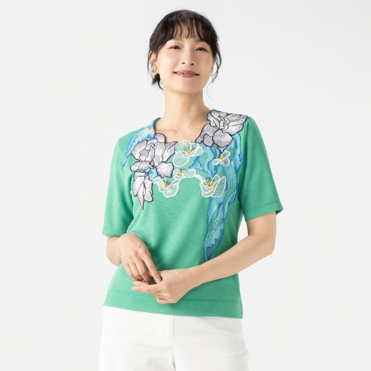 calma フルール刺繍プルオーバー