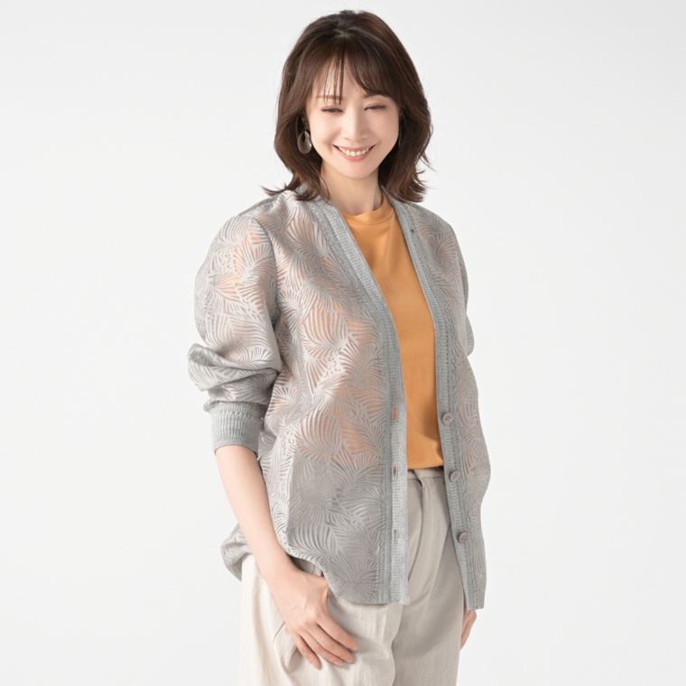 calma オパール加工 大人の上品ジャケディガン