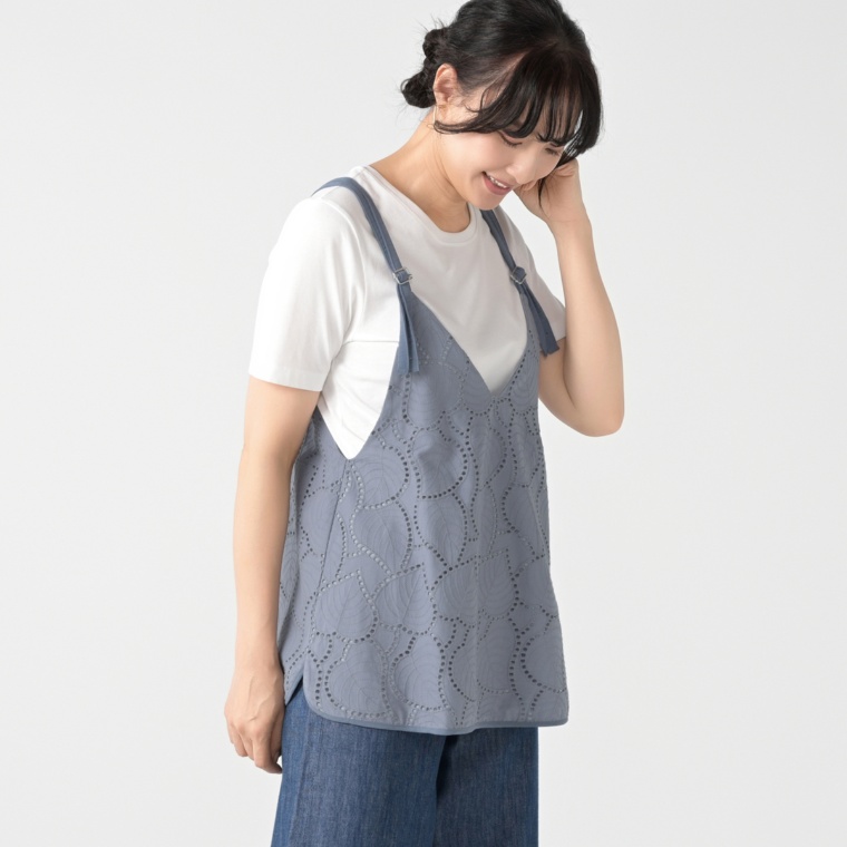 calma エンブロイダリーレース キャミソールベスト