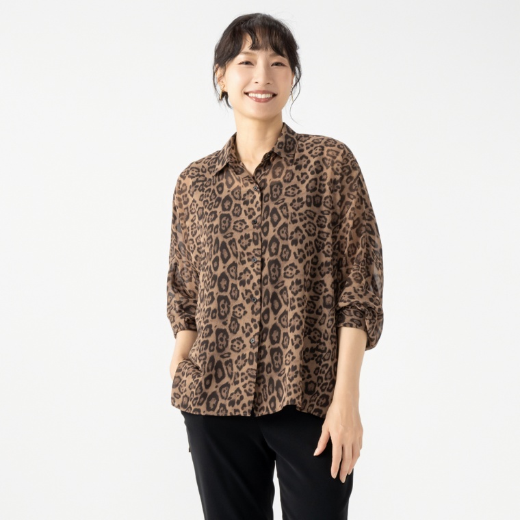 Coeur sucre アニマルプリントシアーシャツ