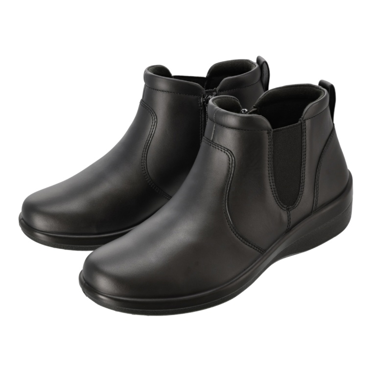 アキレス・ソルボ ファスナー付4E牛革はっ水ブーツ