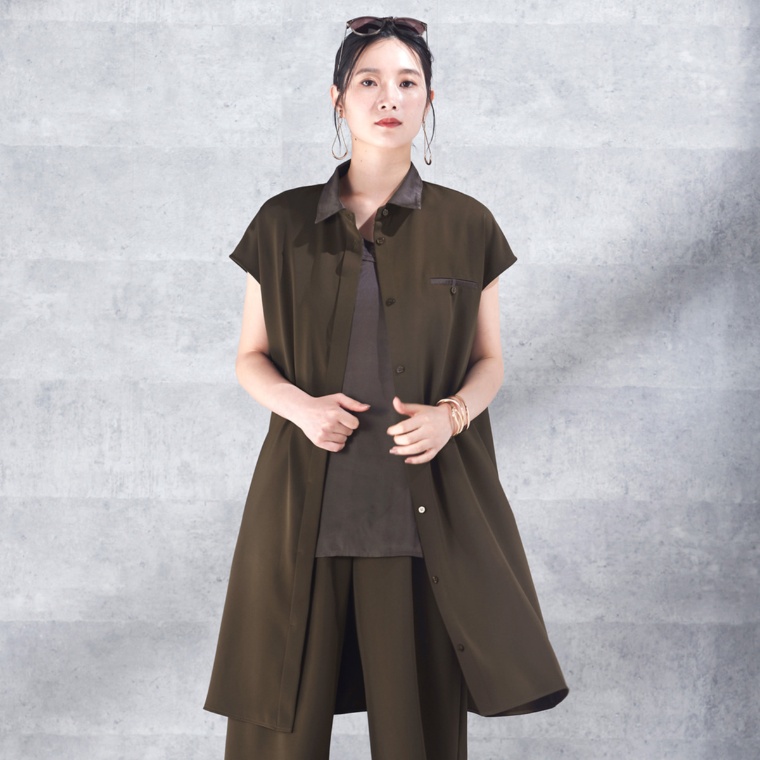 MASAGO 衿付きロングシャツチュニック