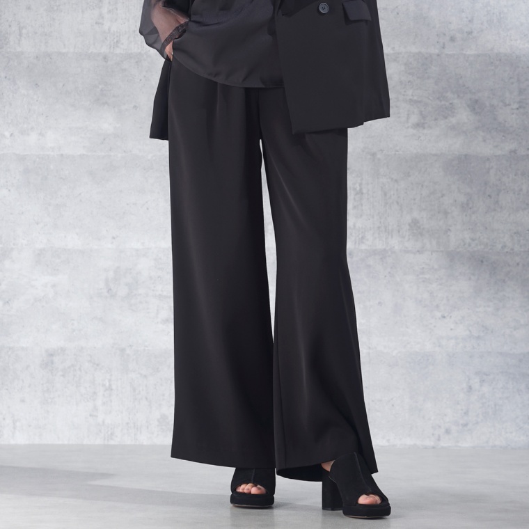 MASAGO ダブルクロスワイドシルエットパンツ