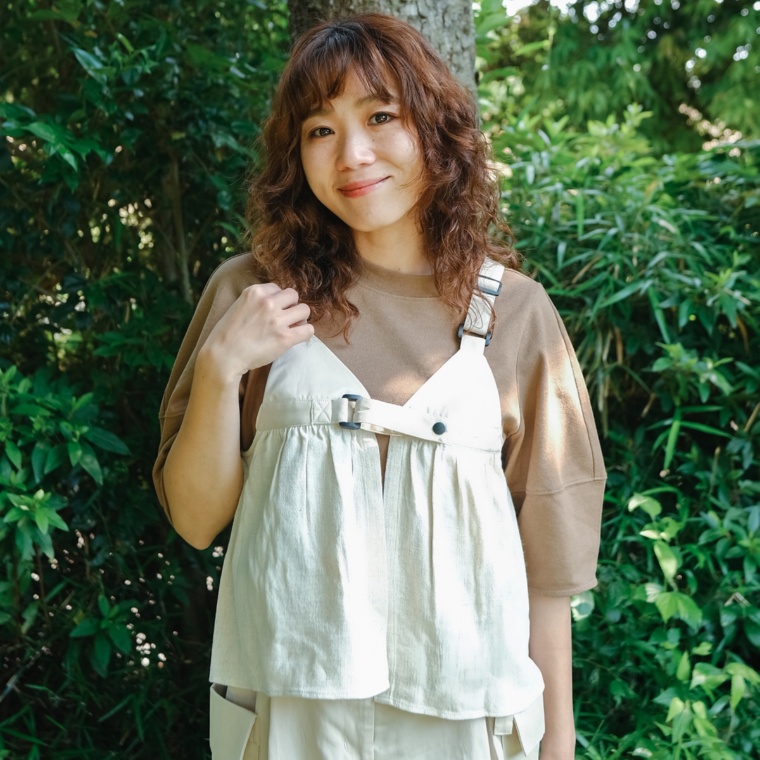 Carney 麻混素材ドッキングビックポケットベスト