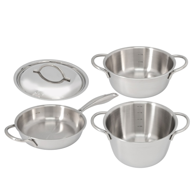 クックズエッセンシャルズ 5層ステンレス 鍋・フライパン4点セット