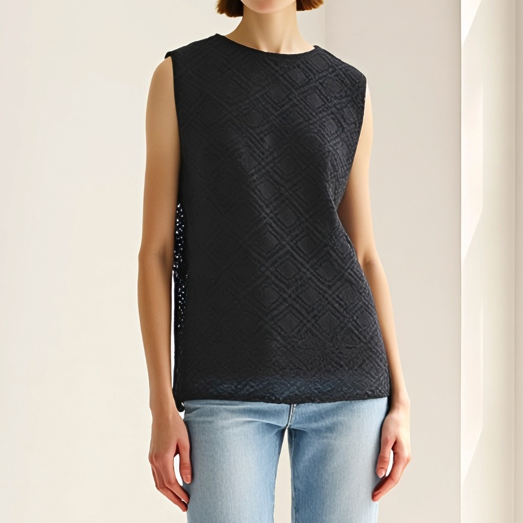 Provador 1枚で着られるストレッチ総レースノースリーブ