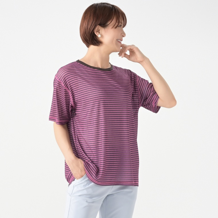 Provador さらさら冷感強撚ボーダープルオーバー