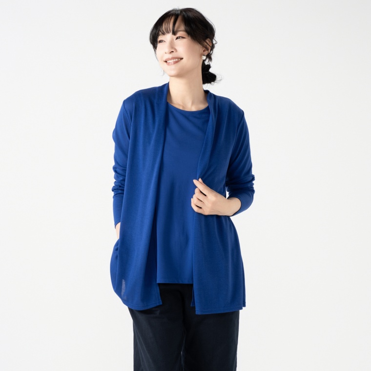 Provadorひんやり さらっとレーヨン混トッパーカーデ