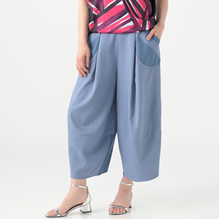 SUPERLADY ラウンドポケットレイヤーヘムバルーンパンツ