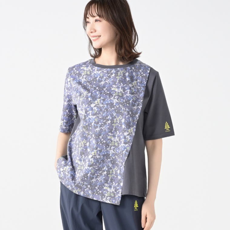 WOODS カモフラージュフラワープリントアシンメトリープルオーバー