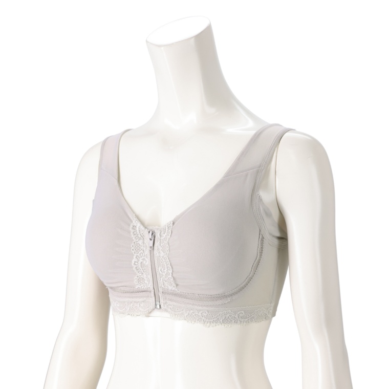 BRNYピース すらっと細く見えるフロントファスナーブラ