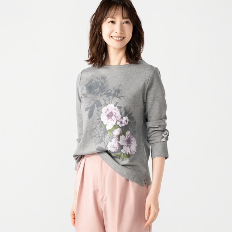 FairyStyle フラワー 長袖サブリナ大人プルオーバー