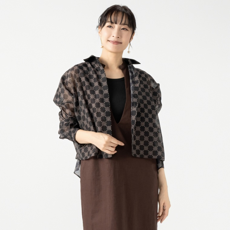 Anne Coquine オーガンジーショートシャツ