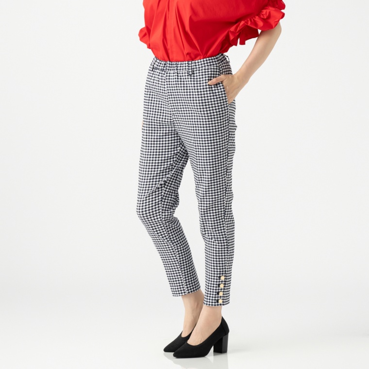 Anne Coquine 選べる股下先染めクロップトパンツ