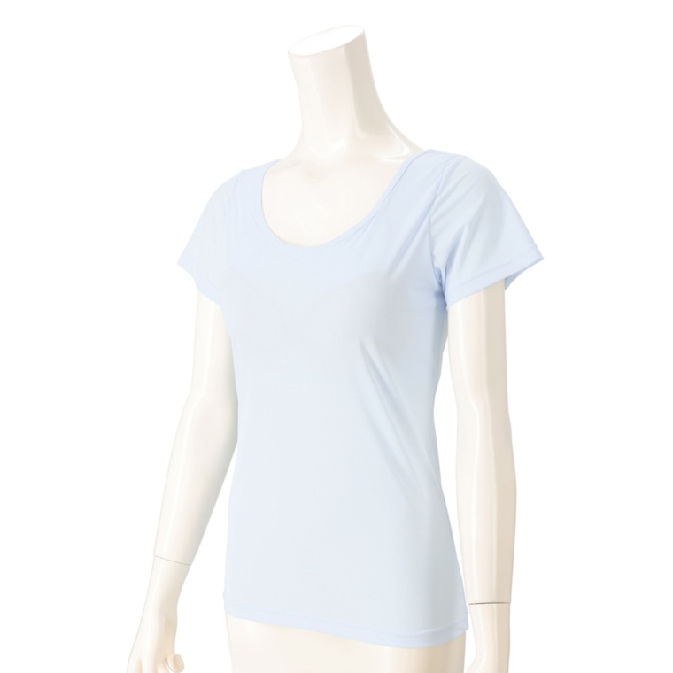 SEA BREEZE ひんやり速乾カップ付きフレンチスリーブ