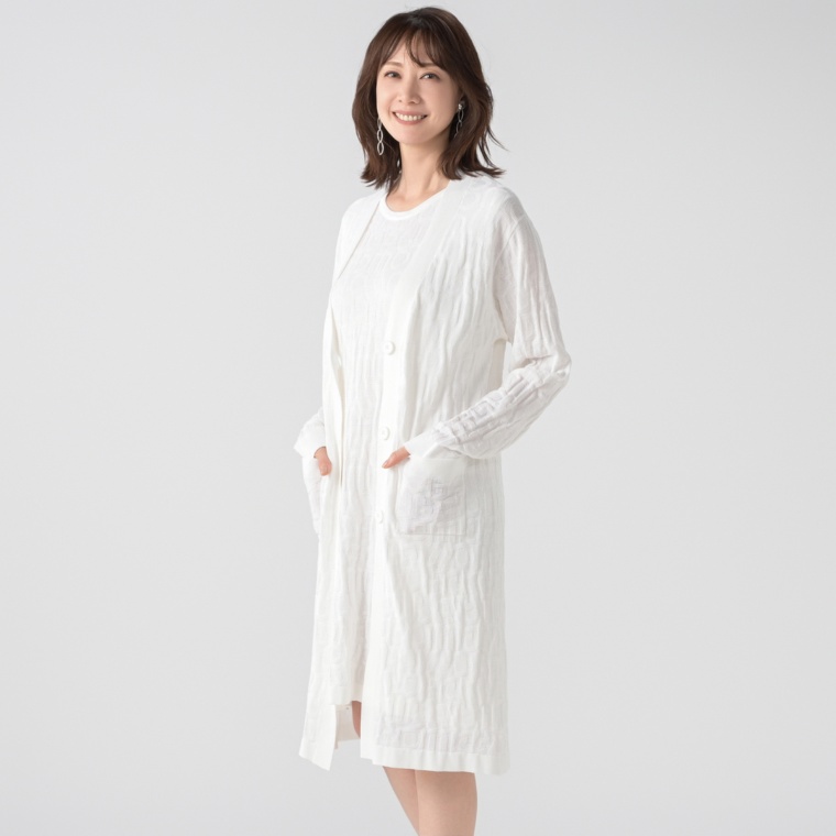 MASAGO リンクスガーター編みロングカーディガン