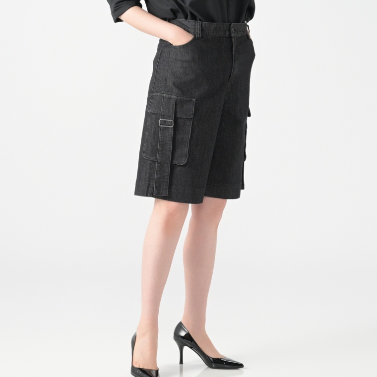 MASAGO ストレッチデニムバミューダパンツ