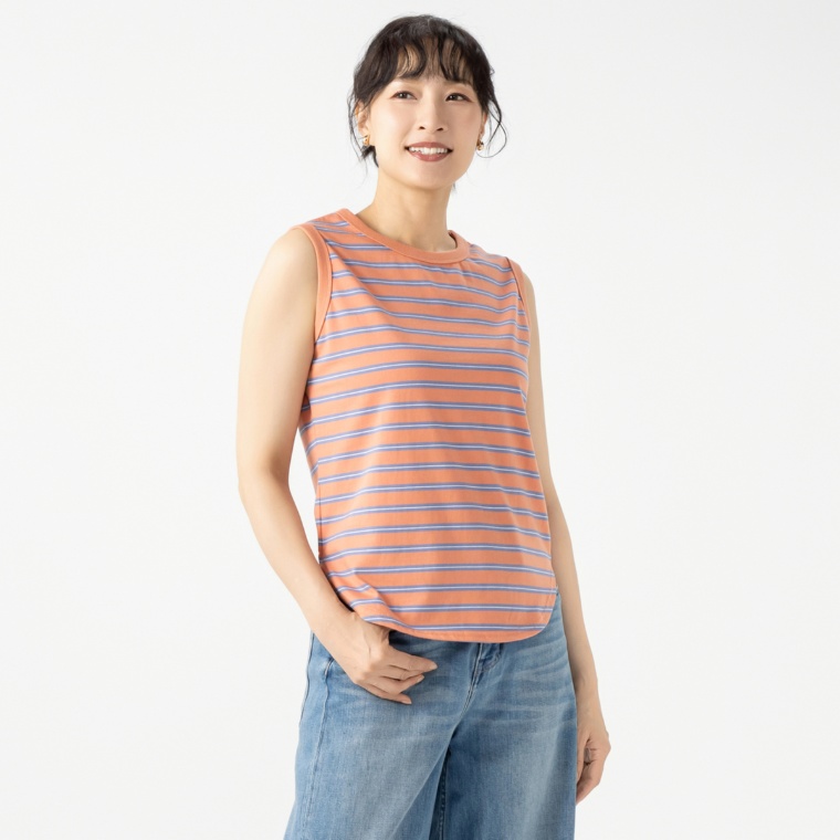 GRC ボーダー柄ノースリーブプルオーバー