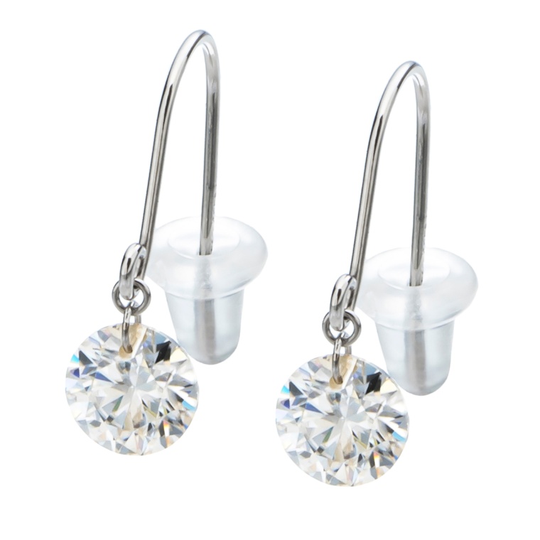 PT 合成モアッサナイト フックピアス 計1.0ctUP