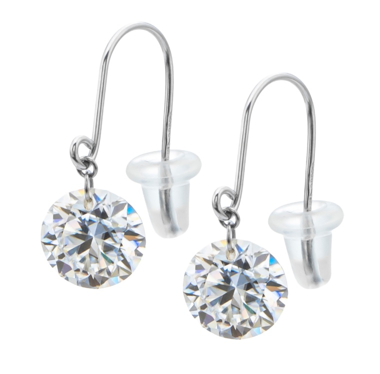 PT 合成モアッサナイト フックピアス 計2.0ctUP