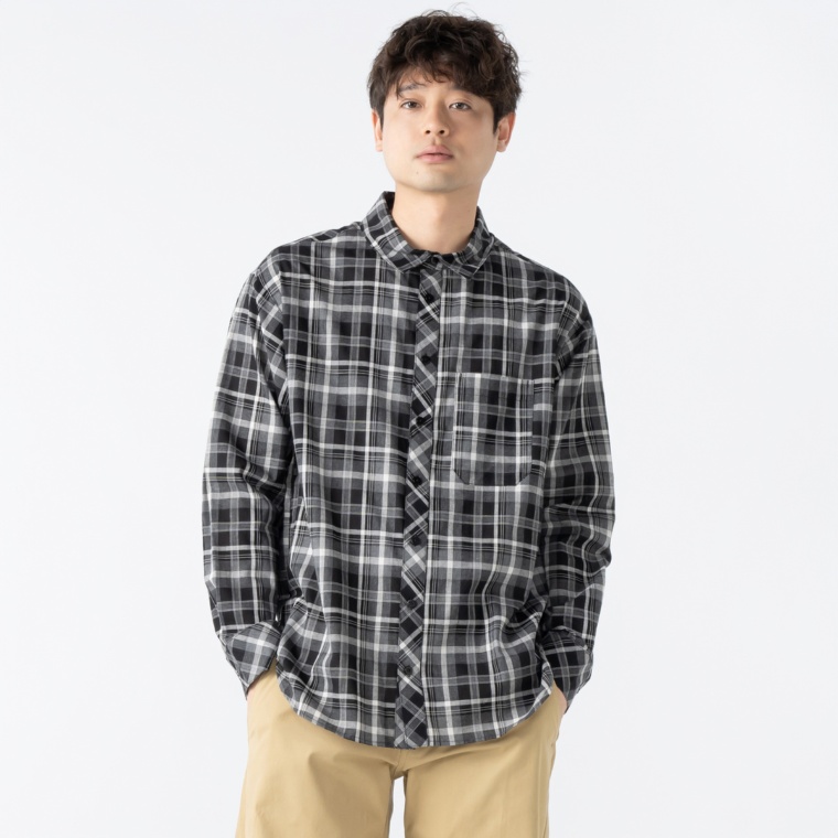 Lucca Uomo alla moda 先染めチェックリラックスシャツ