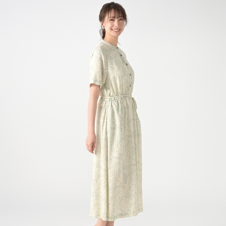 EDDIE BAUER リーフプリントワンピース