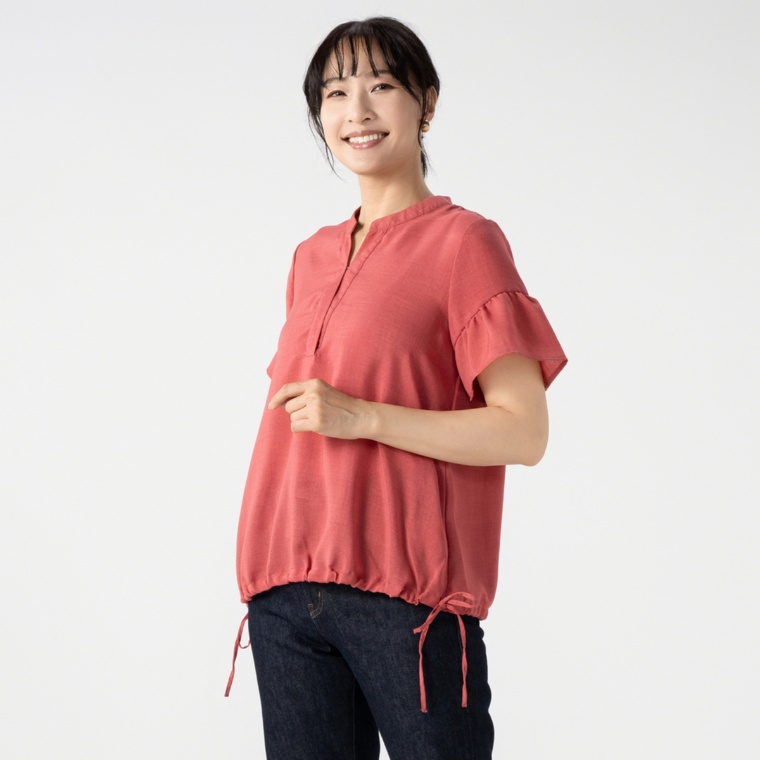 &LOVE 楽ちん涼やかフレアスリーブトップス