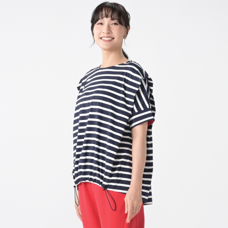 MORNMAGIE マイシルエットを楽しむドロストトップス