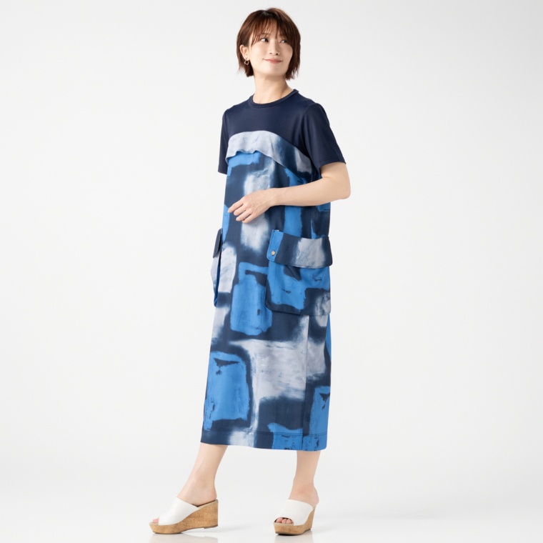 MORNMAGIE 気球で空の旅オリジナルプリントワンピース