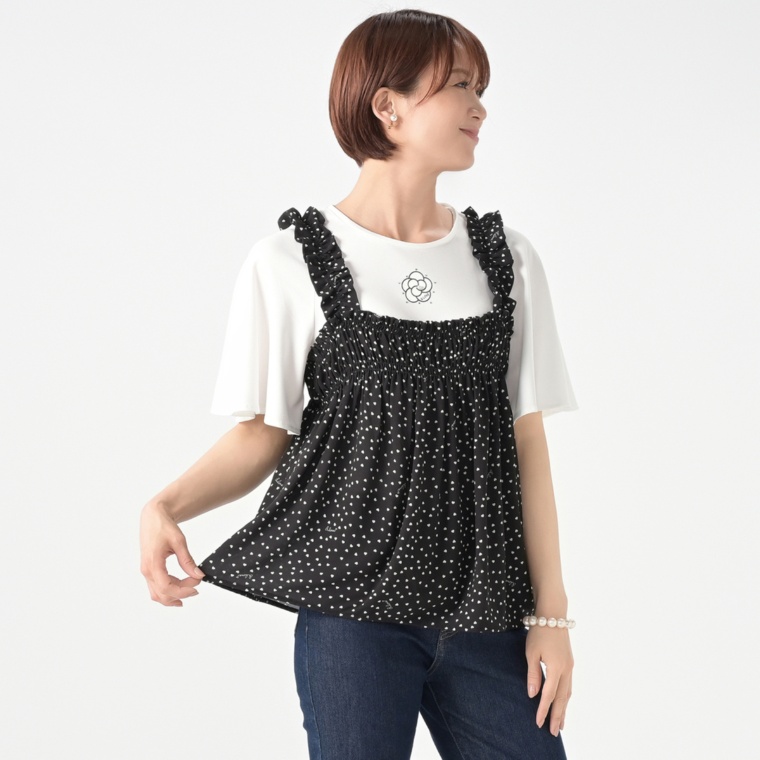 &LOVE 楽CUTEなふりるショルダービスチェ