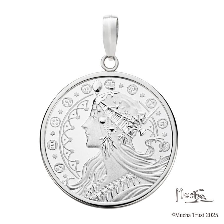 純プラチナ ミュシャ黄道十二宮 メダルペンダントヘッド